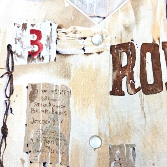 Western Cowboy Patriotic Rodeo Keyhole Neckline Snap Closure Long Sleeve Shirt - Picture 10 of 14